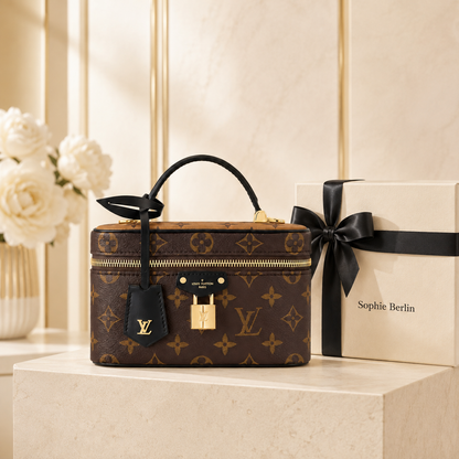 Vintage Box-Handtasche – Elegante Monogramm-Tasche – Luxusansicht