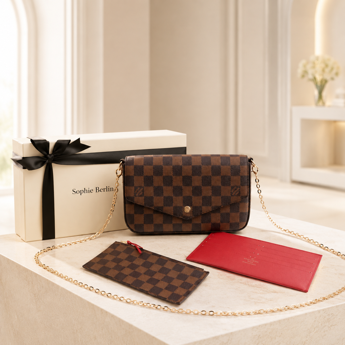 Elegante Pochette mit Kette – Luxusansicht