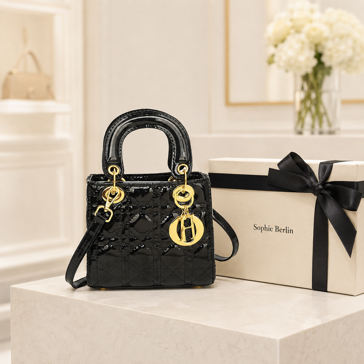 Luxuriöse Damen-Ledertasche – Luxusansicht