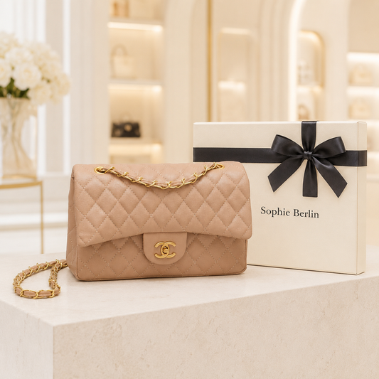 Luxuriöse gesteppte Leder-Schultertasche – Luxusansicht