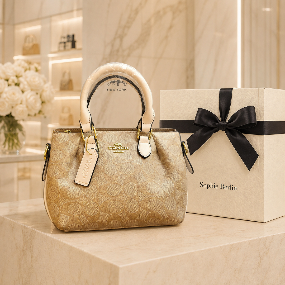 Hochwertige Luxus-Lederhandtasche – Luxusansicht