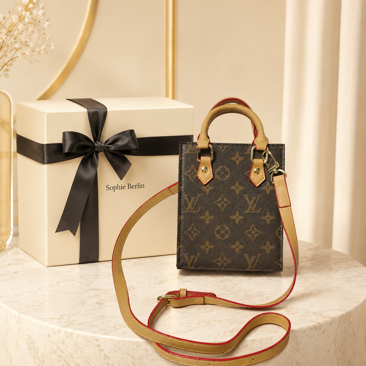 Klassische Tote Bag mit Crossbody-Riemen – Luxusansicht