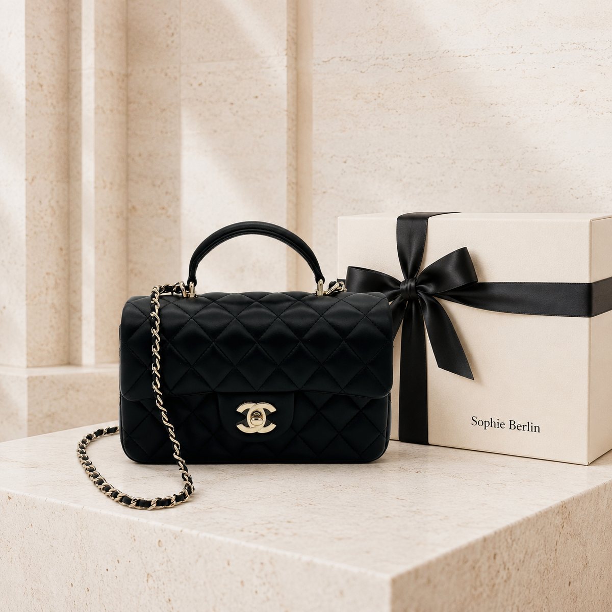 Mini Flap Bag mit Henkel – Luxusansicht