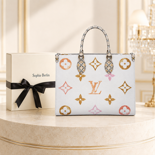 OnTheGo MM Tote Bag Beige – Luxusansicht