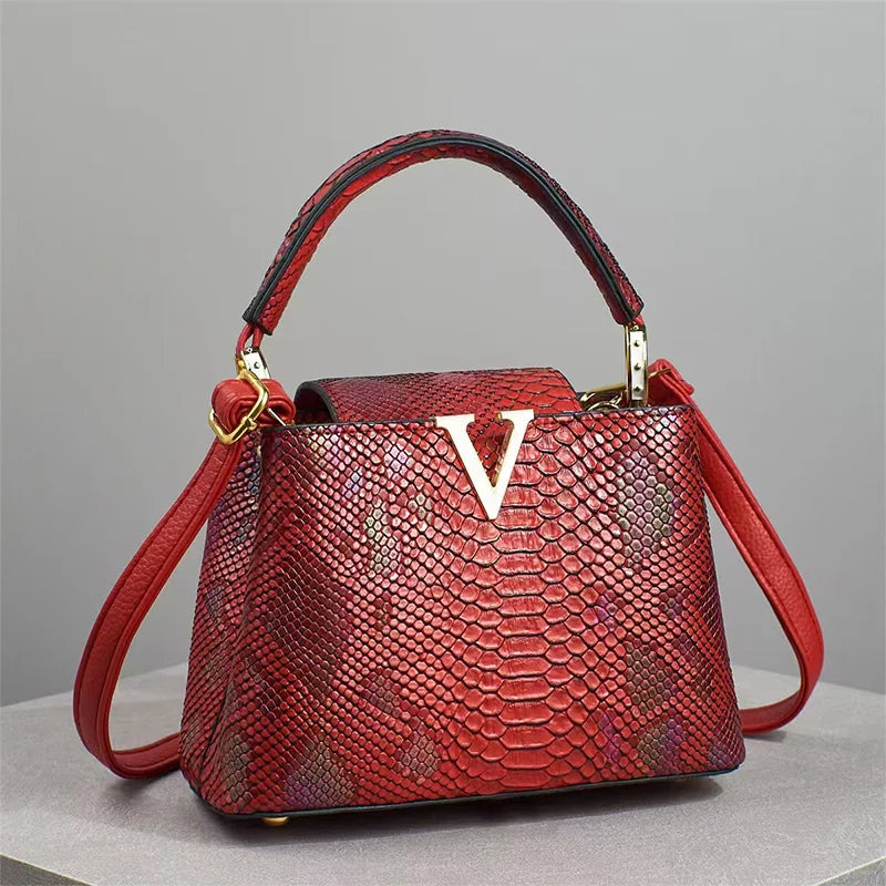 Luxus-Handtasche mit Straußenprägung – Foto 13