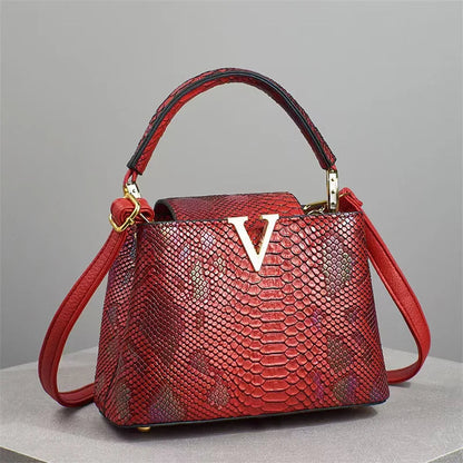 Luxus-Handtasche mit Straußenprägung – Foto 13