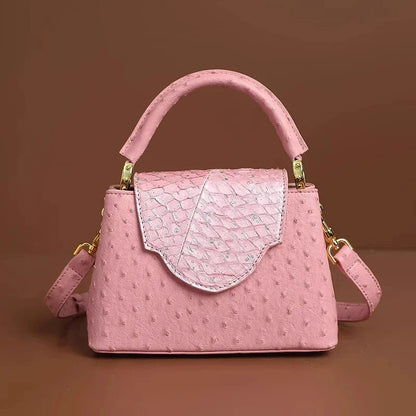 Luxus-Handtasche mit Straußenprägung – Foto 15