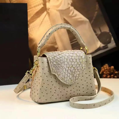 Luxus-Handtasche mit Straußenprägung – Foto 7