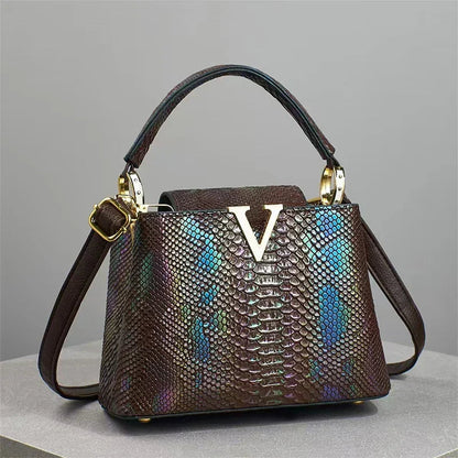 Luxus-Handtasche mit Straußenprägung – Foto 8