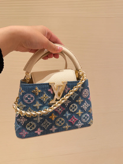 Verzierte Denim Mini-Tasche – Foto 13