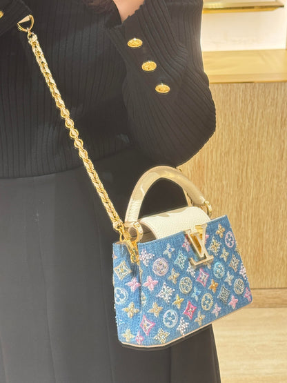 Verzierte Denim Mini-Tasche – Foto 15