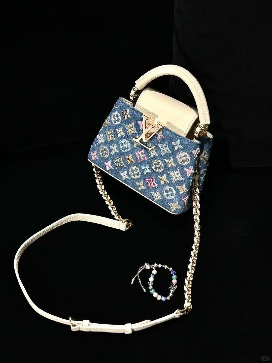 Verzierte Denim Mini-Tasche – Foto 3