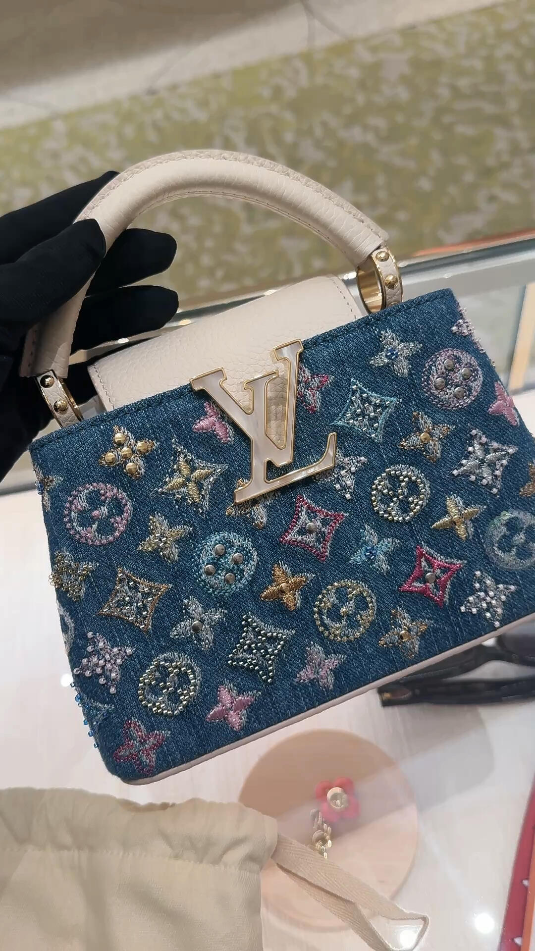 Verzierte Denim Mini-Tasche – Foto 6
