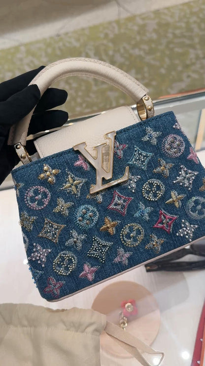 Verzierte Denim Mini-Tasche – Foto 6