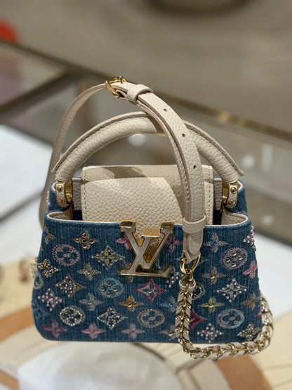 Verzierte Denim Mini-Tasche – Foto 9