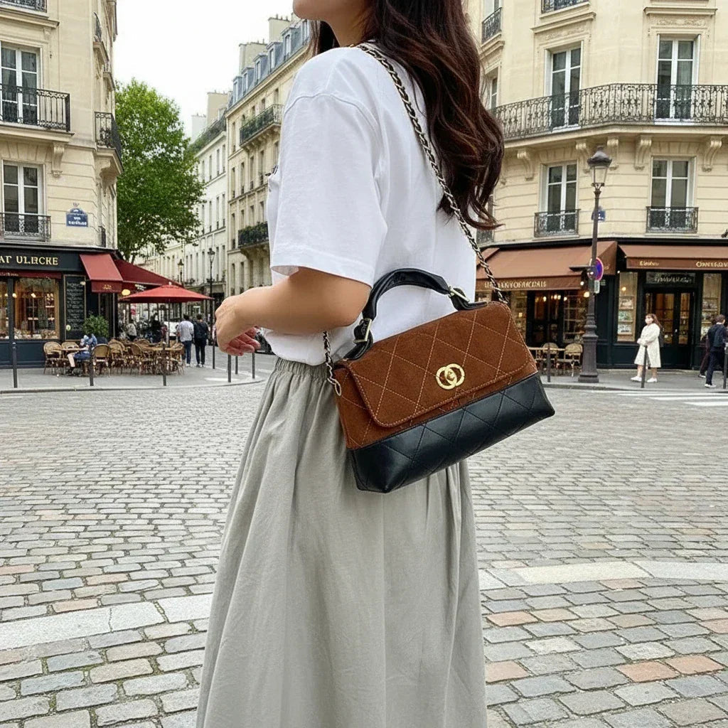 Klassische elegante Damen-Lederhandtasche