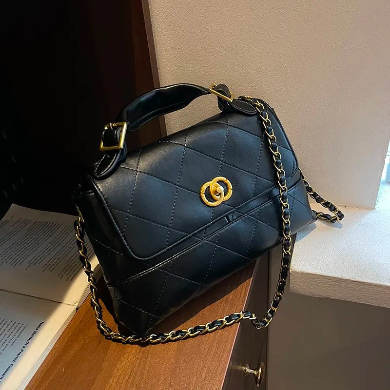 Klassische elegante Damen-Lederhandtasche