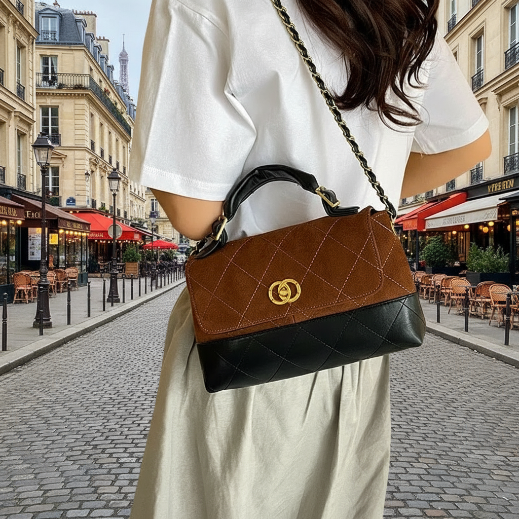 Klassische elegante Damen-Lederhandtasche