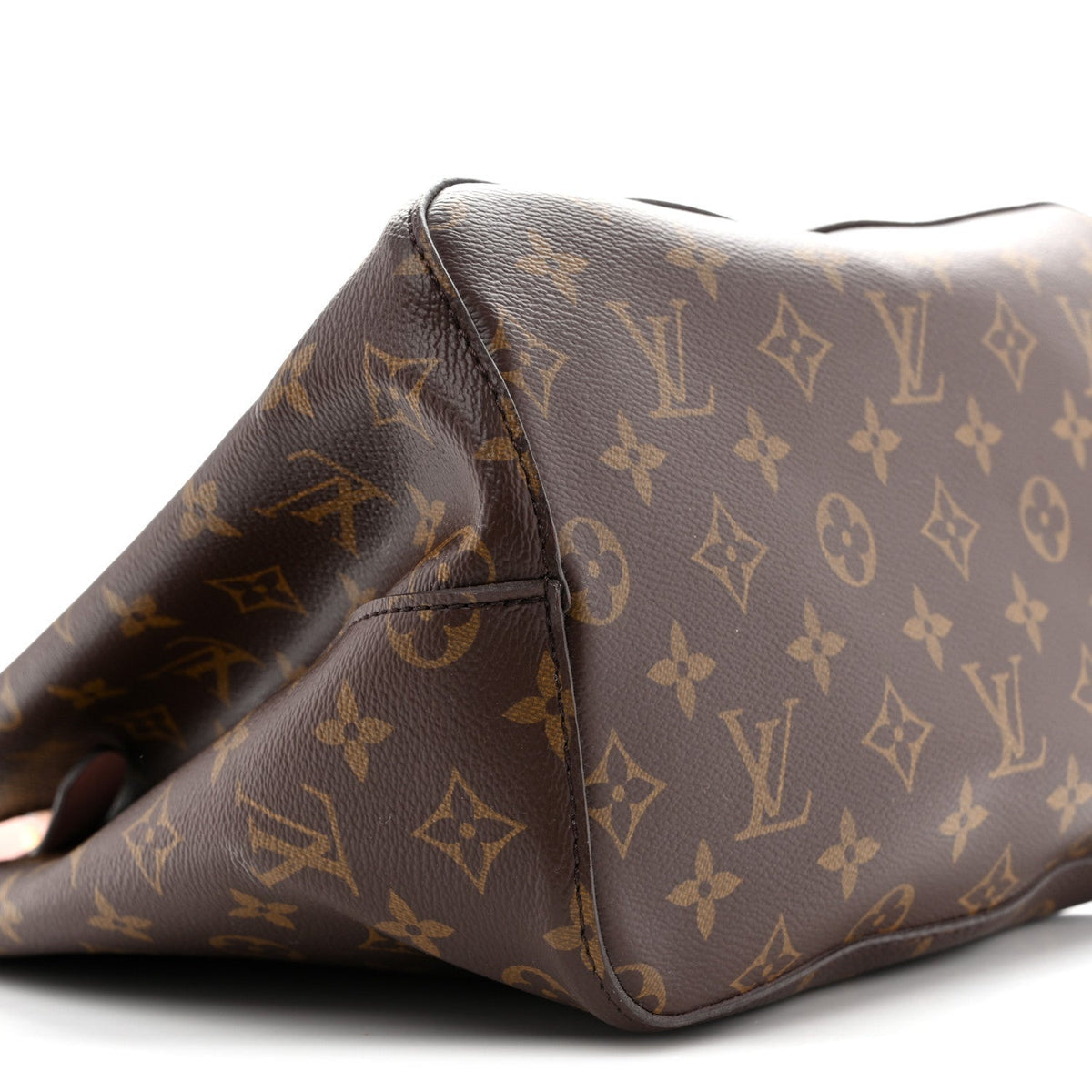 Canvas Bucket Bag mit rosafarbenen Lederdetails