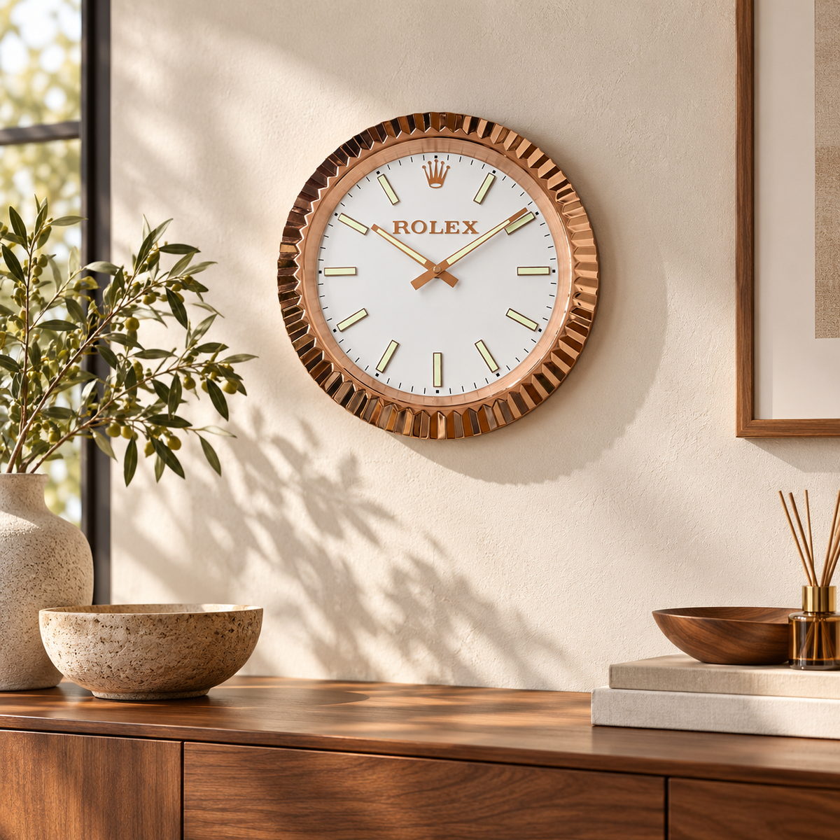 Presidential Wanduhr an heller Wohnzimmerwand