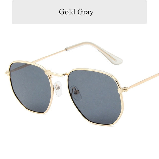 Vintage Polygon-Metallsonnenbrille UV400 – Ansicht 5
