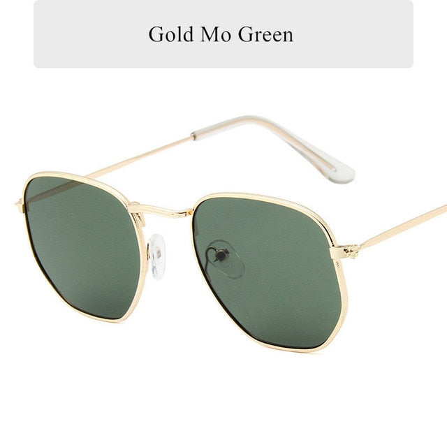 Vintage Polygon-Metallsonnenbrille UV400 – Ansicht 3