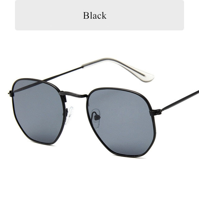 Vintage Polygon-Metallsonnenbrille UV400 – Ansicht 4