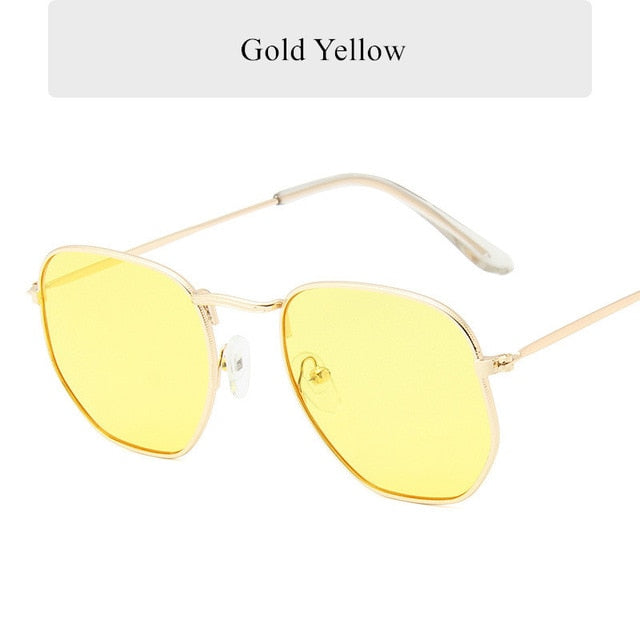 Vintage Polygon-Metallsonnenbrille UV400 – Ansicht 6