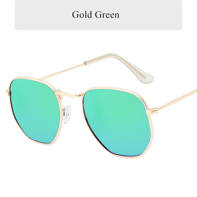 Vintage Polygon-Metallsonnenbrille UV400 – Ansicht 10