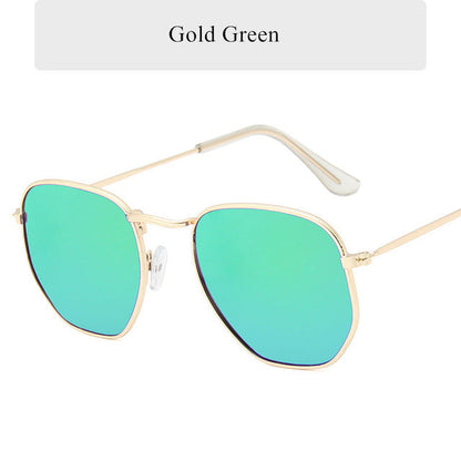 Vintage Polygon-Metallsonnenbrille UV400 – Ansicht 10