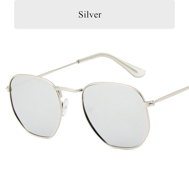 Vintage Polygon-Metallsonnenbrille UV400 – Ansicht 9