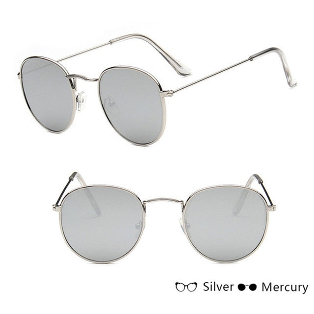 Runde Spiegel-Metallsonnenbrille UV400 – Ansicht 12