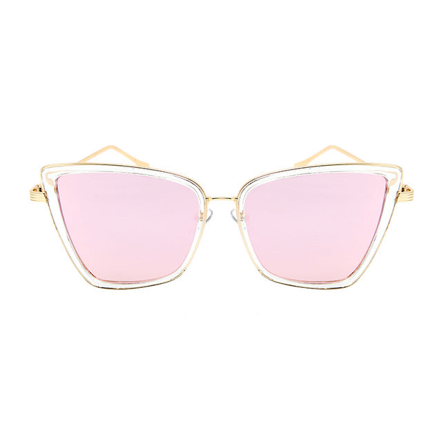 Vintage Cat-Eye Metallsonnenbrille UV400 – Ansicht 9