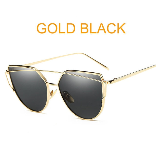 Roségold Cat-Eye Spiegel-Sonnenbrille – Ansicht 2