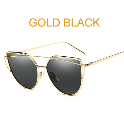 Roségold Cat-Eye Spiegel-Sonnenbrille – Ansicht 2