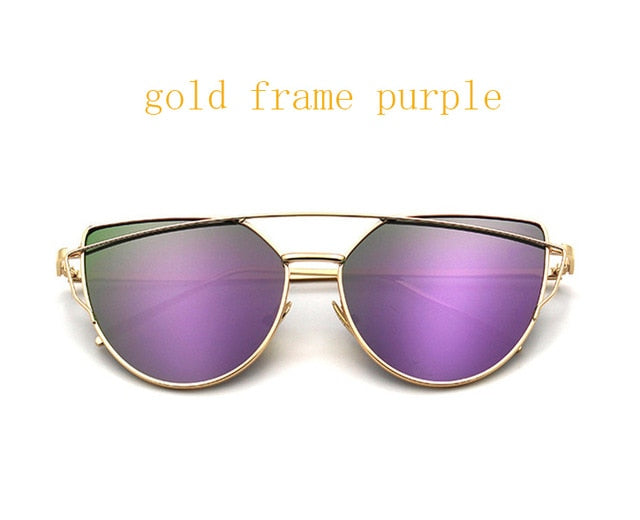 Roségold Cat-Eye Spiegel-Sonnenbrille – Ansicht 4