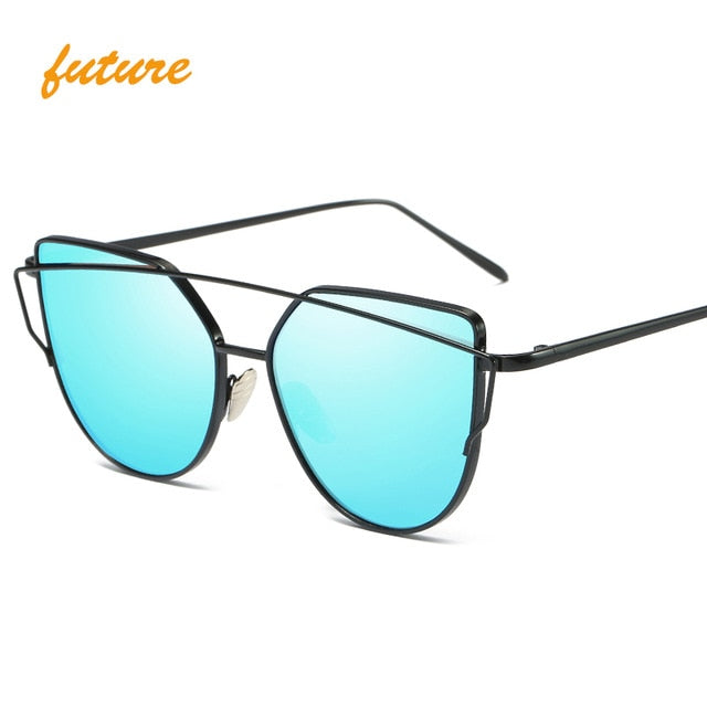 Roségold Cat-Eye Spiegel-Sonnenbrille – Ansicht 8