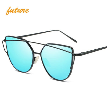 Roségold Cat-Eye Spiegel-Sonnenbrille – Ansicht 8