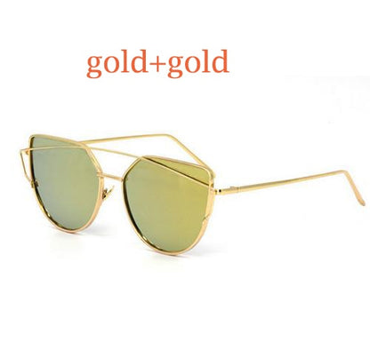 Roségold Cat-Eye Spiegel-Sonnenbrille – Ansicht 5