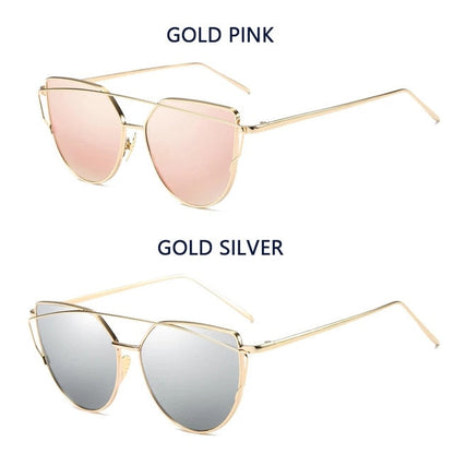 Roségold Cat-Eye Spiegel-Sonnenbrille – Ansicht 12