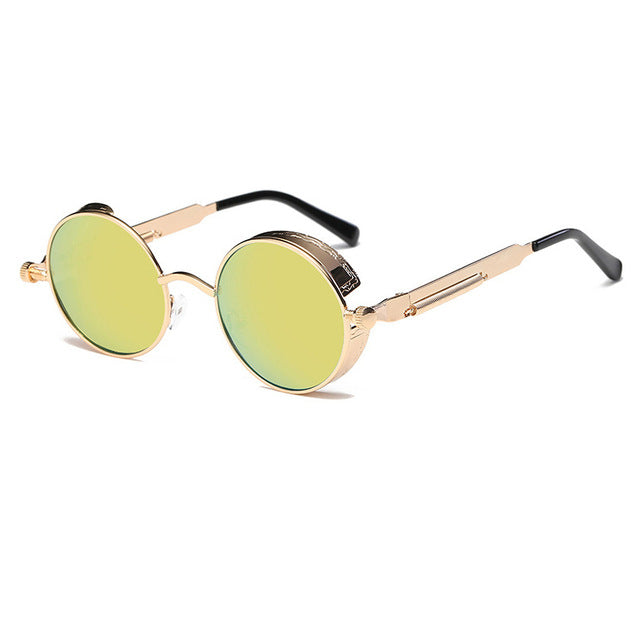 Runde Retro-Steampunk Sonnenbrille UV400 – Ansicht 10