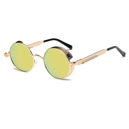 Runde Retro-Steampunk Sonnenbrille UV400 – Ansicht 10