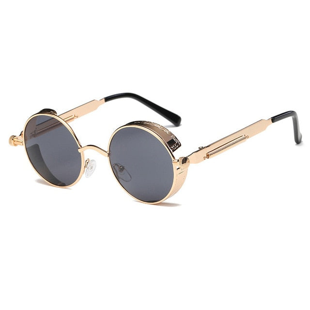 Runde Retro-Steampunk Sonnenbrille UV400 – Ansicht 9