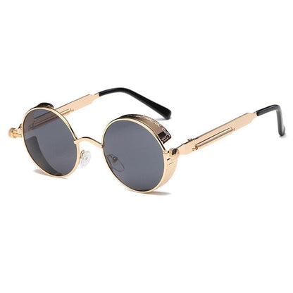 Runde Retro-Steampunk Sonnenbrille UV400 – Ansicht 9
