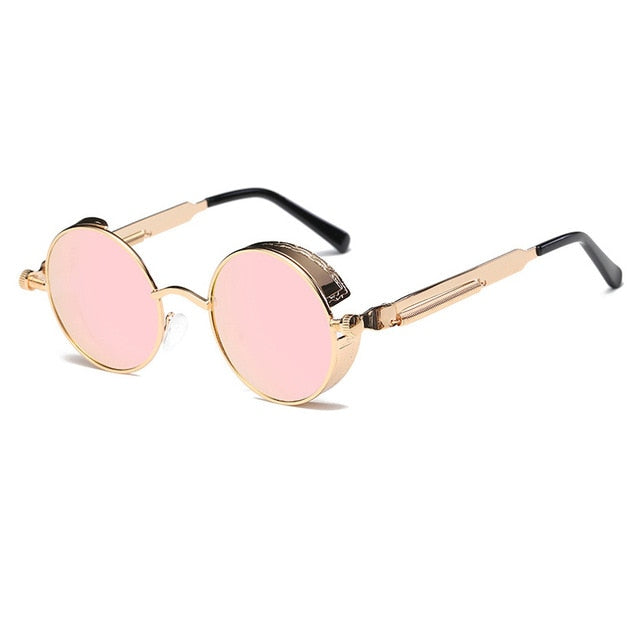 Runde Retro-Steampunk Sonnenbrille UV400 – Ansicht 8