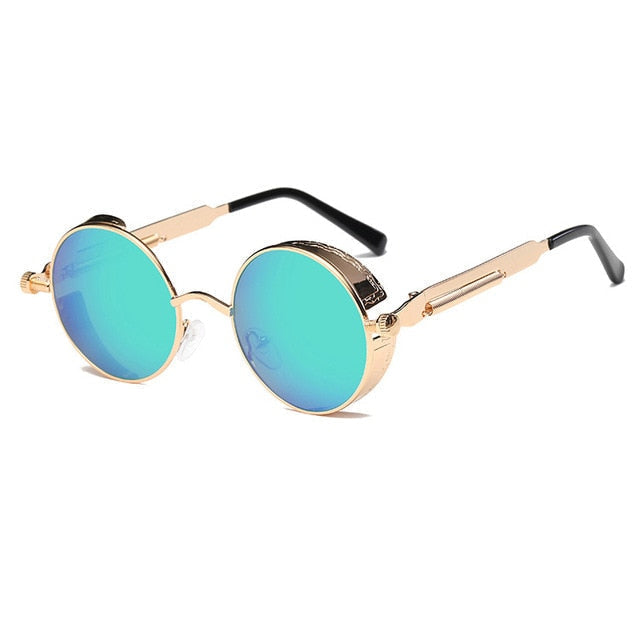 Runde Retro-Steampunk Sonnenbrille UV400 – Ansicht 7