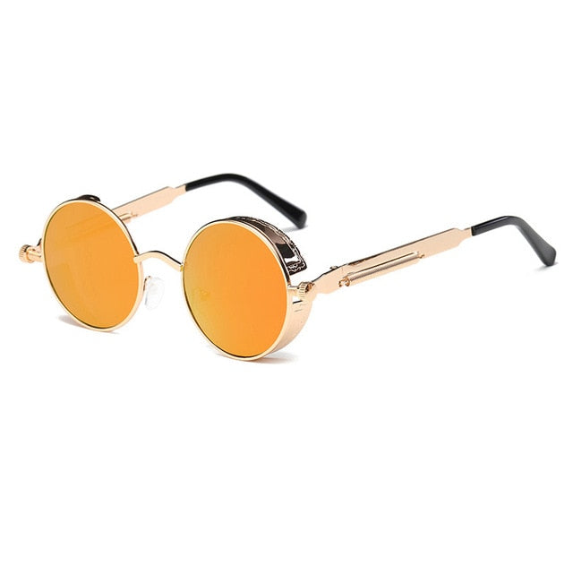 Runde Retro-Steampunk Sonnenbrille UV400 – Ansicht 3