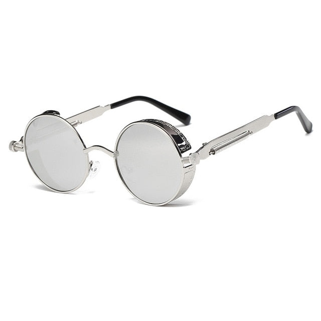Runde Retro-Steampunk Sonnenbrille UV400 – Ansicht 5