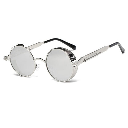 Runde Retro-Steampunk Sonnenbrille UV400 – Ansicht 5