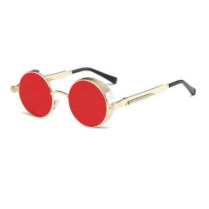 Runde Retro-Steampunk Sonnenbrille UV400 – Ansicht 12